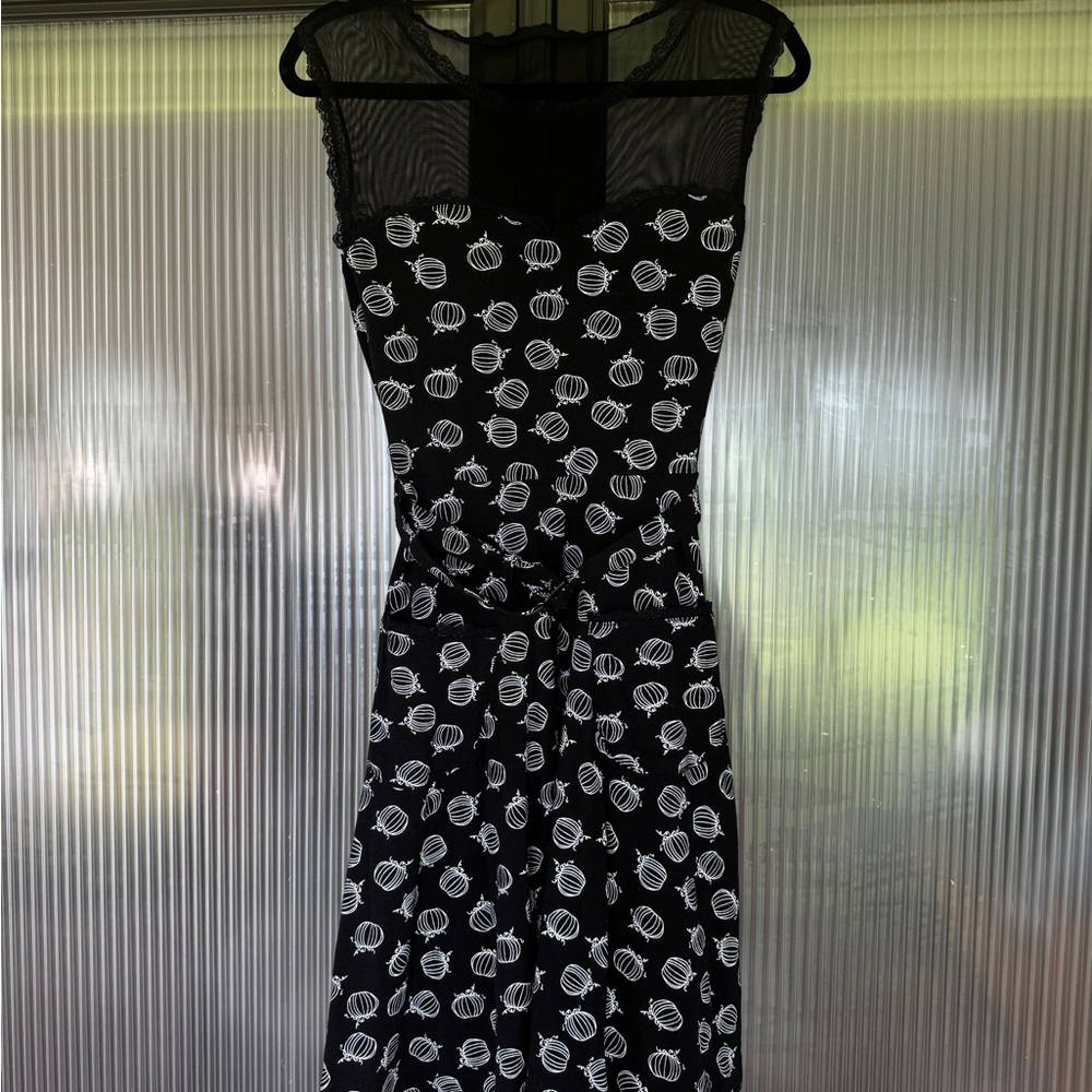 Effie's Heart pumpkin print Black and White Dress